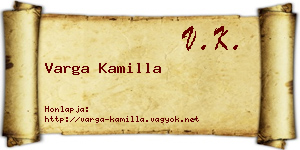Varga Kamilla névjegykártya